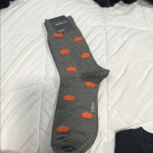 Gray Pumpkin Patterned Socks